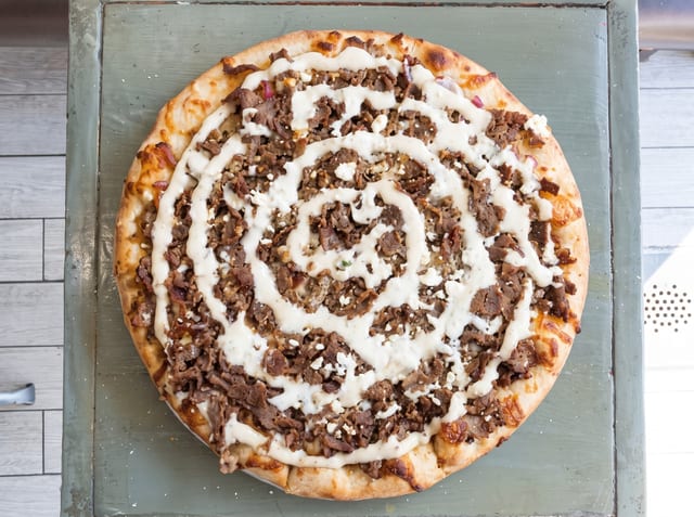 18" Steak Truffle Pizza.