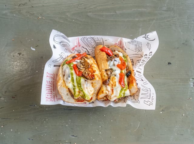 King Eggplant Veggie Sandwich.